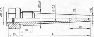 Рис.1. Чертеж защитной гильзы 5Ц4.819.016