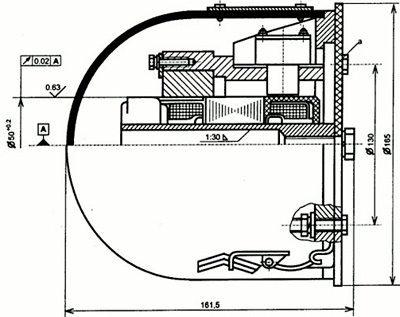 Рис.1. Габаритный чертеж тахогенератора ТС-1М