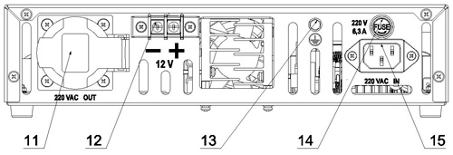 Рис.2. Задняя панель источника питания US400