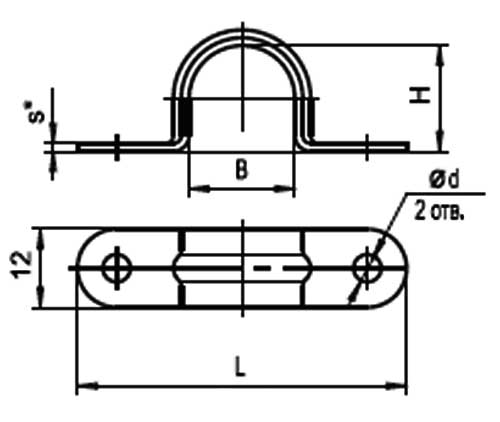 Габаритные размеры скобы К731