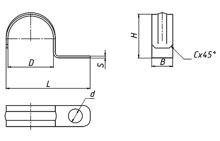 Габаритные размеры скобы СО-27
