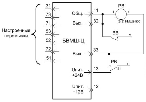 Схема внешних подключений блока БВМШ-Ц